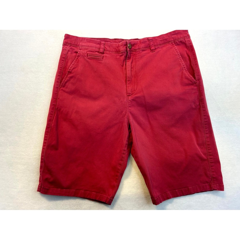 JOHNNIE-O Men's Neal Stretch Twill Casual Shorts Malibu Faded Red Wine Size 35 - Picture 2 of 14